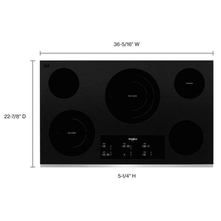 Whirlpool Table de cuisson encastrée électrique de 36 po. avec élément FlexHeat™ WCE97US6KS - Germain Larivière