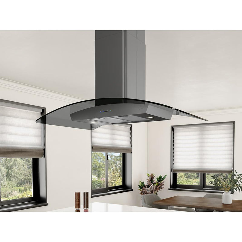 Zephyr Hotte îlot série Core Ravenna de 36 pouces ZRE - M90BBSGG - Germain Larivière