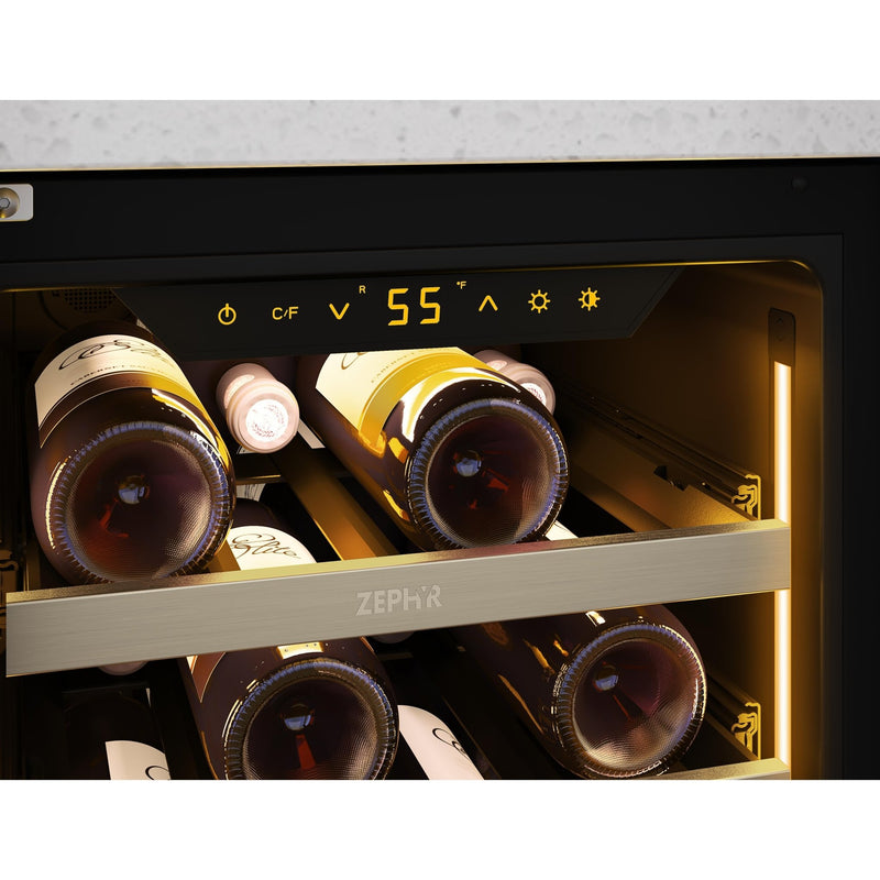 Zephyr Refroidisseur à vin de 27 bouteilles avec serrure à clef PRW15C01CG - Germain Larivière