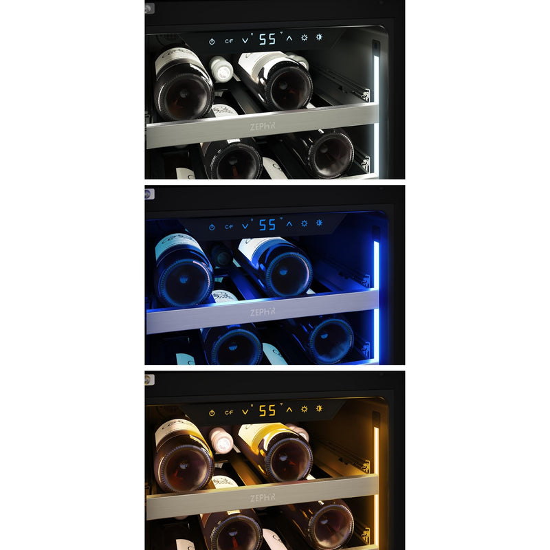 Zephyr Refroidisseur à vin de 27 bouteilles avec serrure à clef PRW15C01CG - Germain Larivière