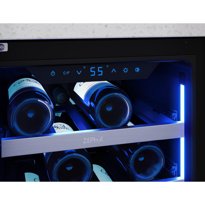 Zephyr Refroidisseur à vin de 27 bouteilles avec serrure à clef PRW15C01CG - Germain Larivière