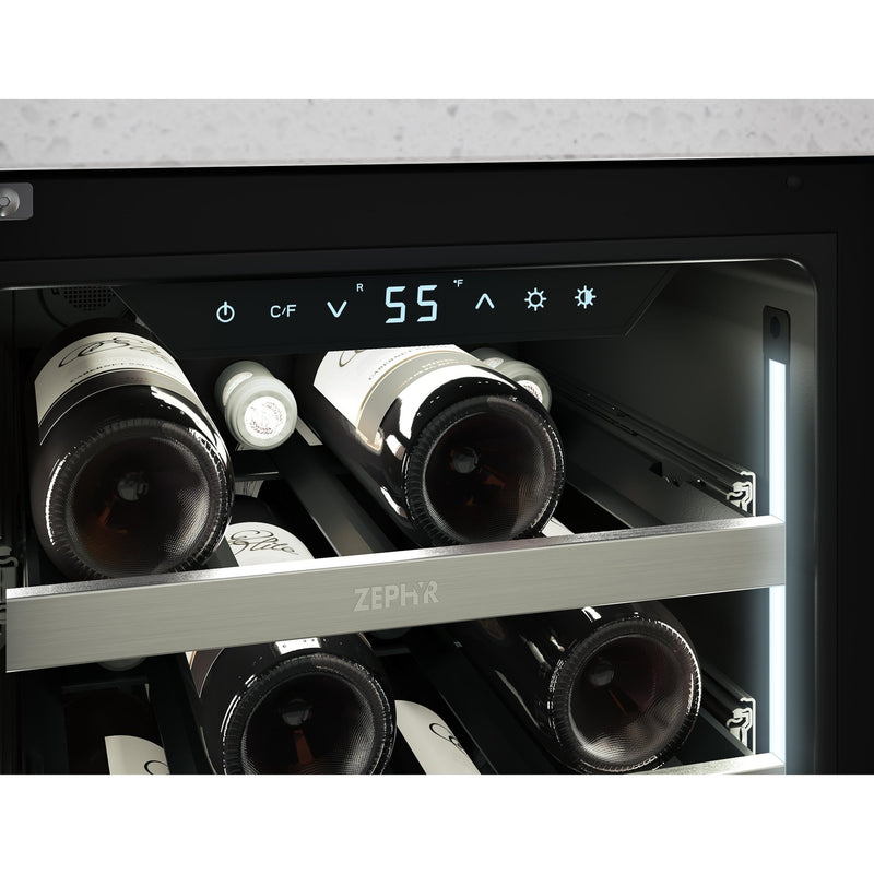 Zephyr Refroidisseur à vin de 27 bouteilles avec serrure à clef PRW15C01CG - Germain Larivière